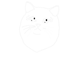 djur- - förtjusande katt, kattunge, pott illustration - vit linje konst png