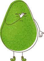 An image featuring an avocado facepalming in exasperation isolated on white vector