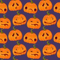 Halloween jumping jack-o-lantern seamless pattern on purple background. vector