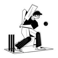 Trendy Playing Cricket vector