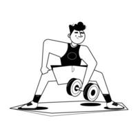 Trendy Barbell Exercise vector