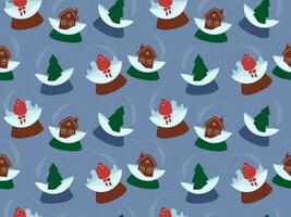 Pattern snowglobe glass vector