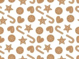 Seamless pattern with gingerbreads vector