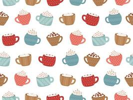 Seamless pattern with cups vector