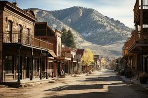 old west town where cowboys live AI Generated photo