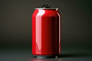 bebida lata es un metal envase diseñado a sostener un líquido ai generado foto