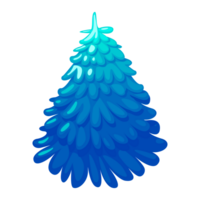 Christmas tree. Cartoon blue tree. png