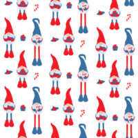 Christmas pattern with gnomes png