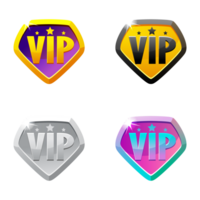 quatro vip ícones. vip Distintivos para 2d jogos png