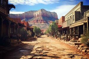 old west town where cowboys live AI Generated photo