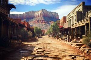 old west town where cowboys live AI Generated photo