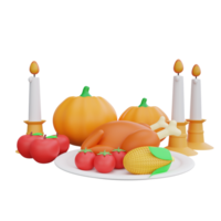 3d rendering Thanksgiving Feast png