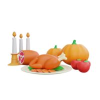 3d rendering Thanksgiving Feast png