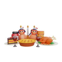 3d rendering Thanksgiving Feast png