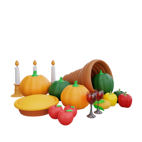 3d rendering Thanksgiving Feast png