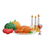 3d rendering Thanksgiving Feast png