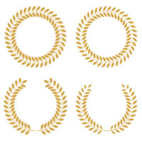 laurier couronne d'or feuilles silhouettes symbole de la victoire png