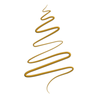 Christmas tree golden line png