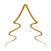 Christmas tree golden line png