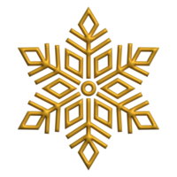 3d realistic gold snowflake png