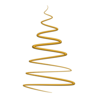 jul träd gyllene linje png