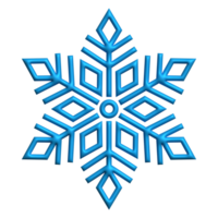 3d realistic blue snowflake png
