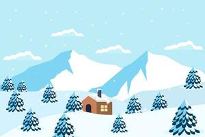 vector design winter landscape background illustration