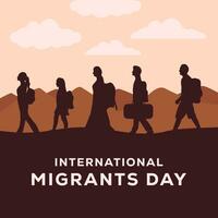 plano diseño internacional migrantes día ilustración vector