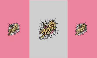 cheetah and net vector mascot design