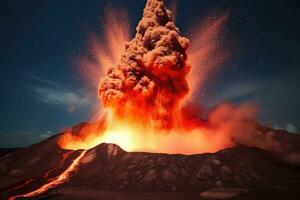 nature disaster volcanic eruption AI Generated photo