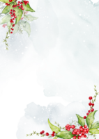 Weihnachten Dekoration Beeren und Blätter Geäst Aquarell Hintergrund png