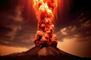 nature disaster volcanic eruption AI Generated photo