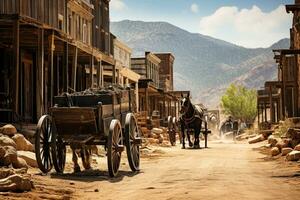 old west town where cowboys live AI Generated photo