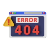 error 404 codificación 3d ilustraciones png