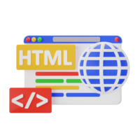 html codificação 3d ilustrações png