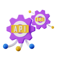 API Setting Design and Development 3D Illustrations png