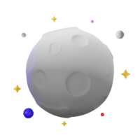lleno Luna espacio objeto 3d ilustraciones png