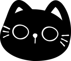 söt svart katt ansikte illustration png