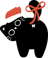 jul svart katt tecknad serie illustration png