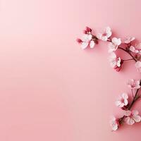 Simple pink background, empty space for text and design photo
