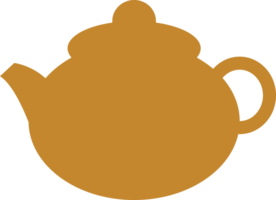 Traditional clay teapot for tea icon png