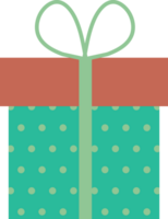 azul rosado regalo caja con cinta y arco y polca punto patrón, icono en plano png