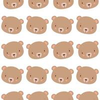 Pattern with bears. Simple seamless pattern with cute teddy bear muzzle. Children's illustration vector