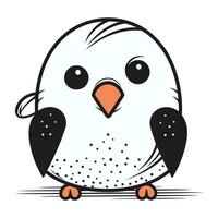 Vector illustration of a cute cartoon owl with a big beak.