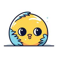 Cute kawaii chicken. Vector illustration in cartoon style.