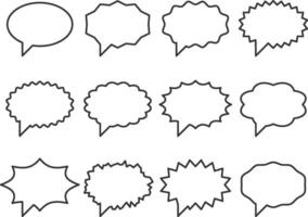 Set talk bubbles speech vector. Blank empty bubble icon design elements. Chat on line symbol template. Collection dialogue balloon stickers silhouette. vector