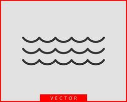 diseño de vectores de ondas. icono de onda de agua. líneas onduladas aisladas.