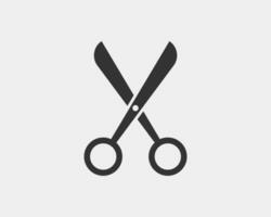Scissor icon. Scissors vector design element or logo template. Black and white silhouette isolated.