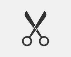 Scissor icon. Scissors vector design element or logo template. Black and white silhouette isolated.