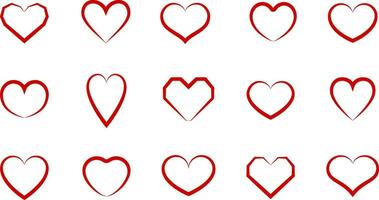 Set heart vector icon. Hearts shape different design collection.